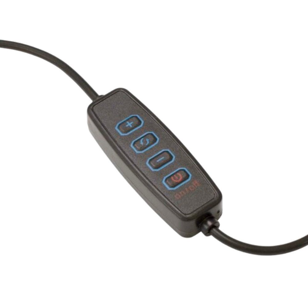 White Shark 1200lm Ringlampe med Stativ & Mobilholder - 20cm - Svart