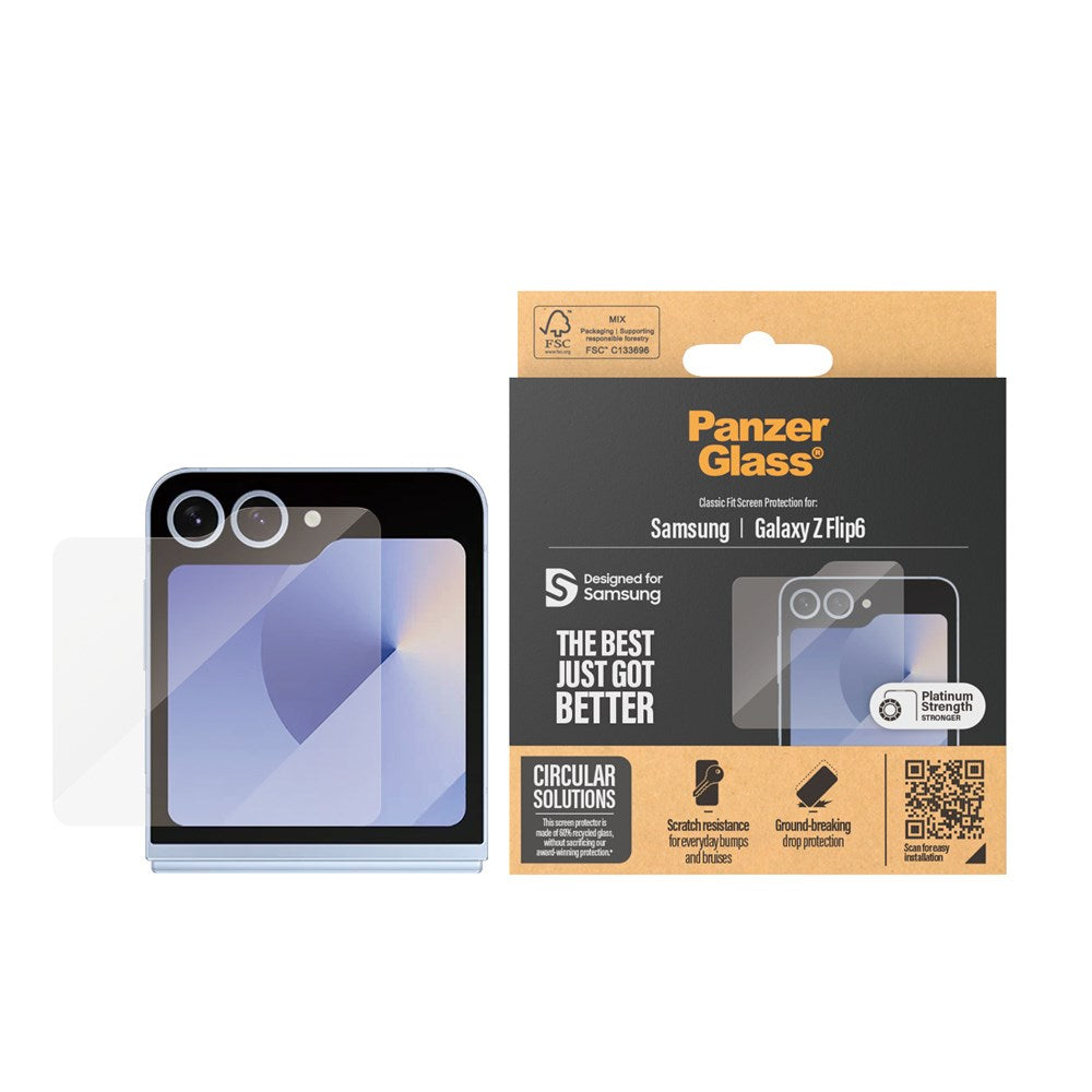 Samsung Galaxy Z Flip6 PanzerGlass Sub Screen Classic Fit Skjermbeskyttelse - Platinum Strength - Gjennomsiktig