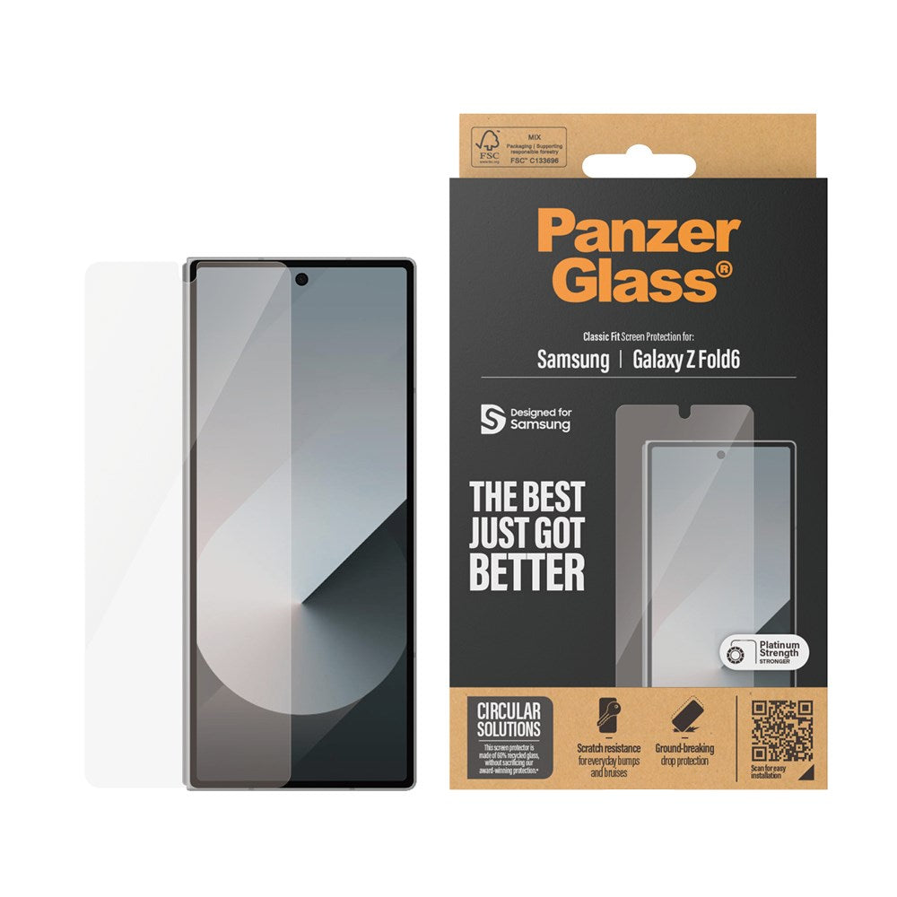 Samsung Galaxy Z Fold6 PanzerGlass Classic Fit Skjermbeskyttelse - Platinum Strength - Gjennomsiktig