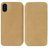 Krusell Broby Slim Wallet iPhone XS Max Semsket Skinn Flip Deksel med Lommebok - Beige