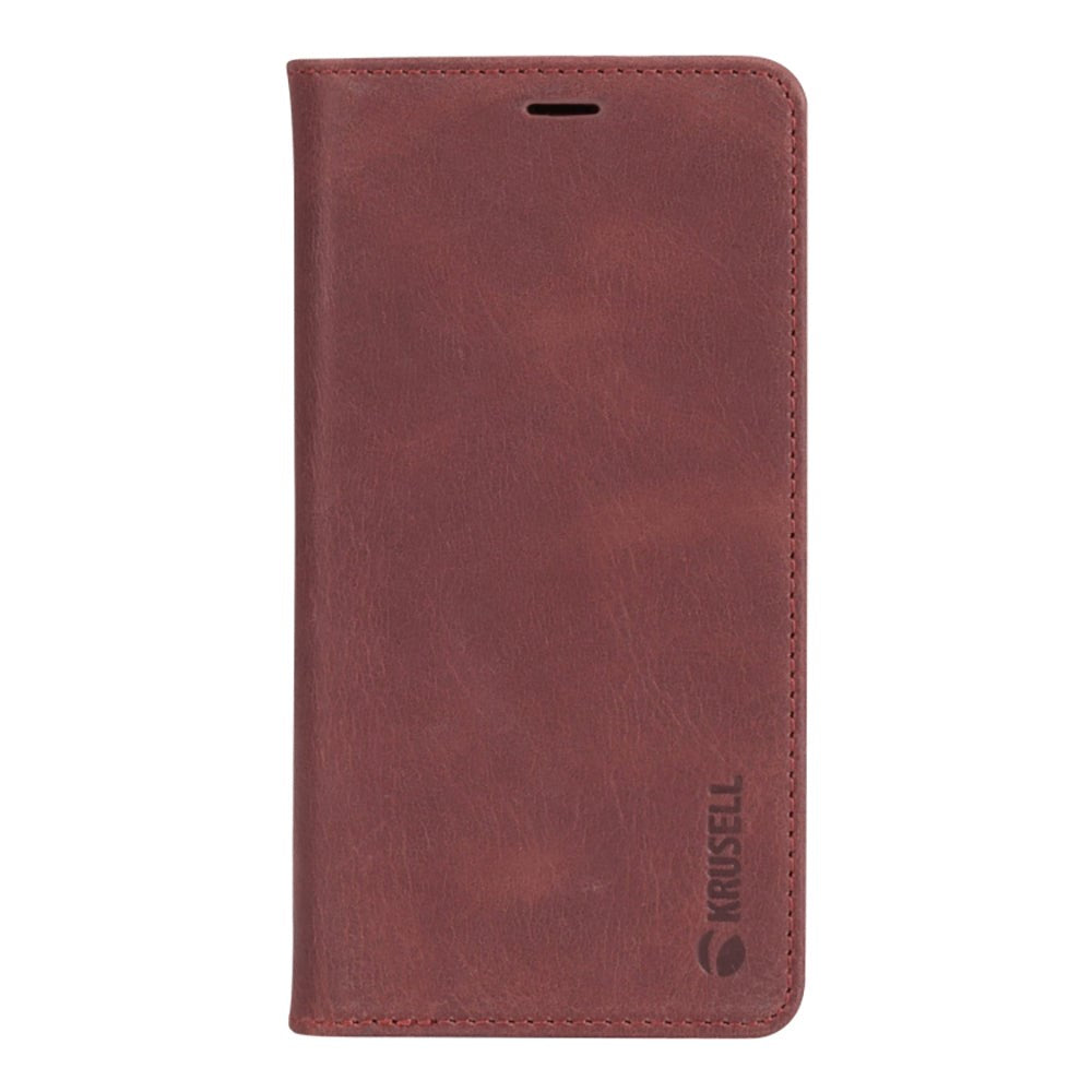 Krusell Sunne 2 Card Folio Wallet iPhone Xs Max Skinn Flip Deksel med Lommebok - Rød