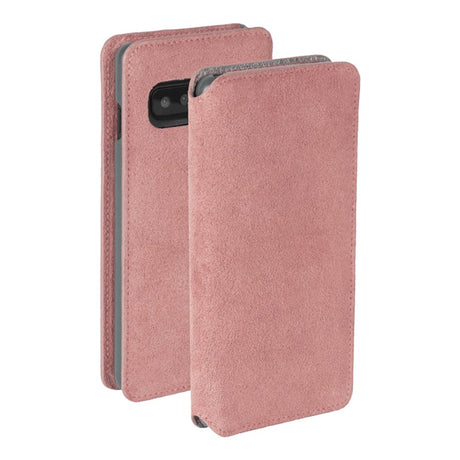 Krusell Broby Slim Wallet Samsung Galaxy S10+ (Plus) Semsket Skinn Flip Deksel med Lommebok - Rosa