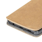 Krusell Broby Slim Wallet Samsung Galaxy S10e Semsket Skinn Flip Deksel med Lommebok - Beige