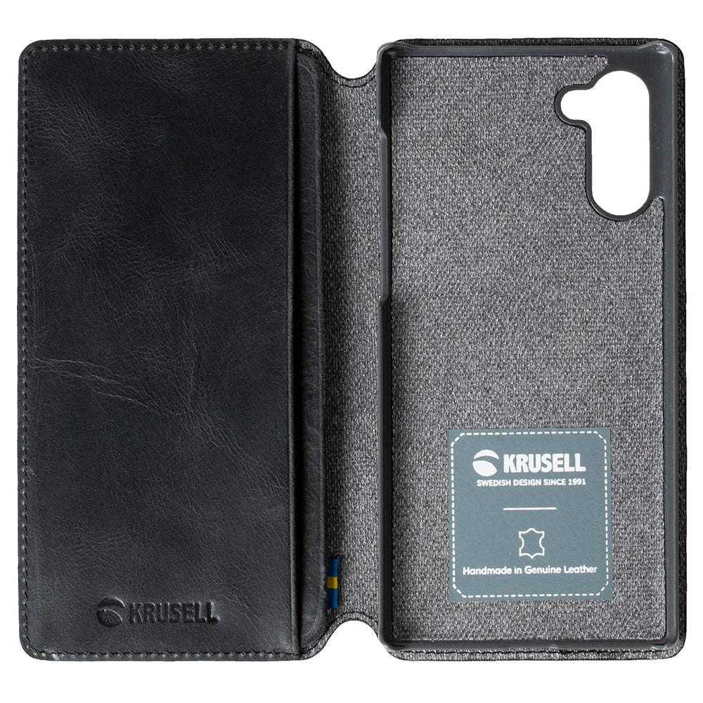 Krusell Sunne PhoneWallet Samsung Galaxy Note10 Skinn Flip Deksel med Lommebok - Svart