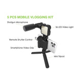 Digipower Follow Me Vlogging Kit m. Stativ for Smartphone m. Fjernkontroll & Mikrofon - Svart