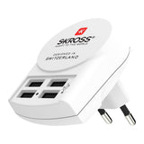 Skross Vegglader m. 4 x USB-A 24W - Hvit