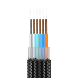 Rolling Square inCharge X USB-A og USB-C-kabel For Micro USB / USB-C / Lightning 6-In-1 100W - Svart