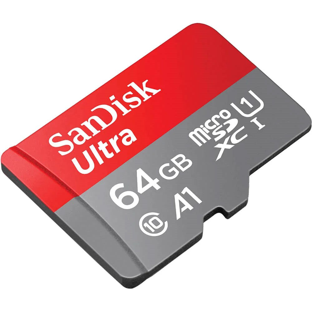 SanDisk MicroSDXC Minnekort m. Adapter - 64GB - Rød / Grå
