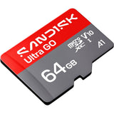 SanDisk MicroSD Ultra Go Minnekort - 64GB - Rød / Grå
