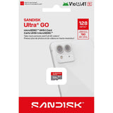 SanDisk MicroSD Ultra Go Minnekort - 128GB - Rød / Grå