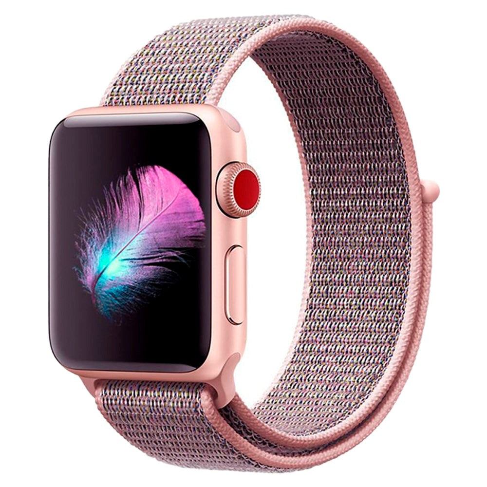 Apple Watch (38/40/SE/41/42mm) Tech-Protect Klokkerem i Nylon - Rosa