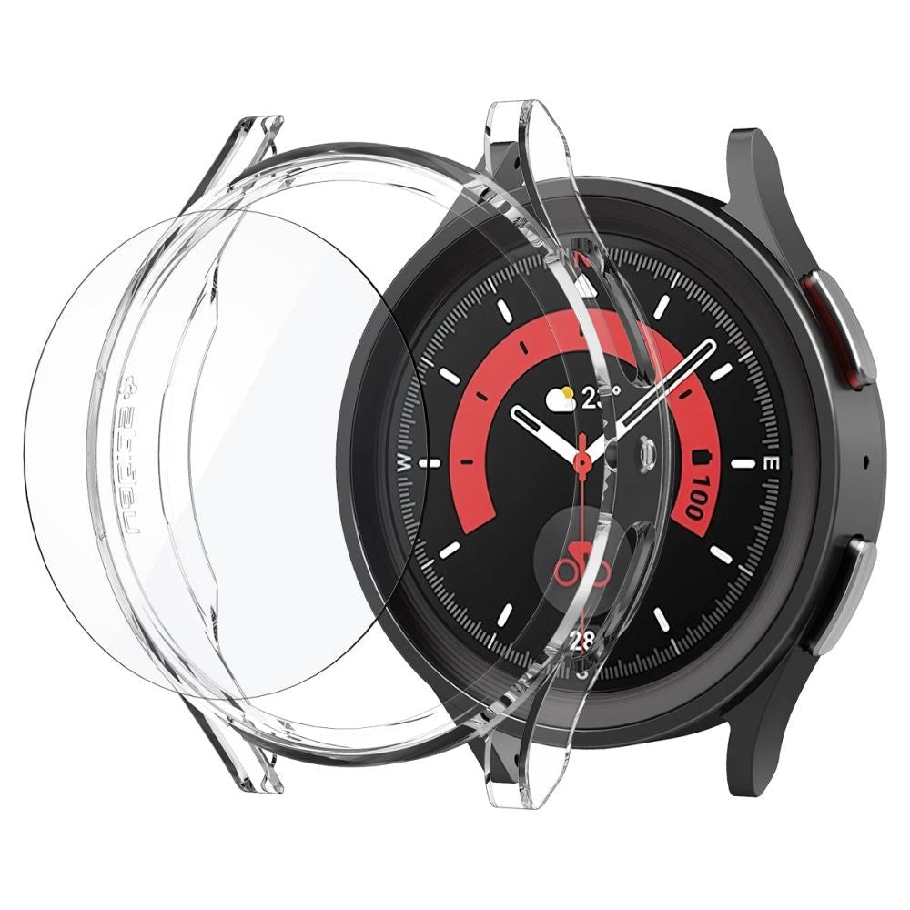 Samsung Galaxy Watch 5 Pro (45 mm) Spigen Edge Cover m. Herdet glass - Gjennomsiktig