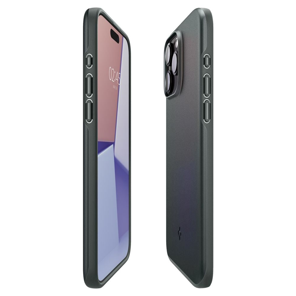 iPhone 15 Pro Spigen Thin Fit Deksel - Abyss Green