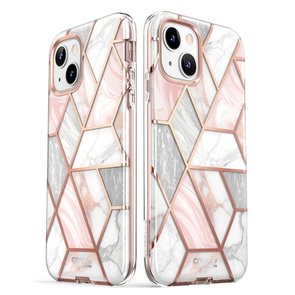 iPhone 14 Plus i-Blason Cosmo Marble Deksel m. Skjermbeskytter - Rosa