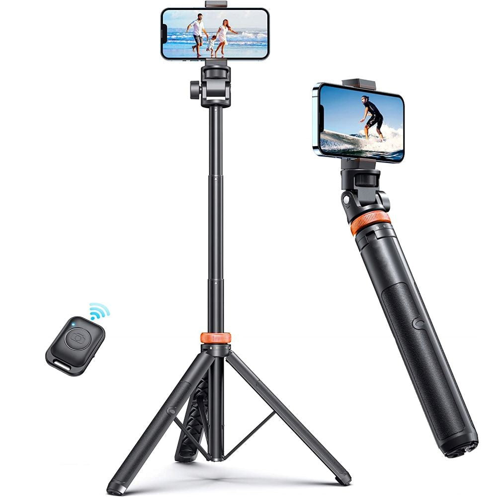 Tech-Protect L03S Selfie Stick med Stativ & Bluetooth - Svart