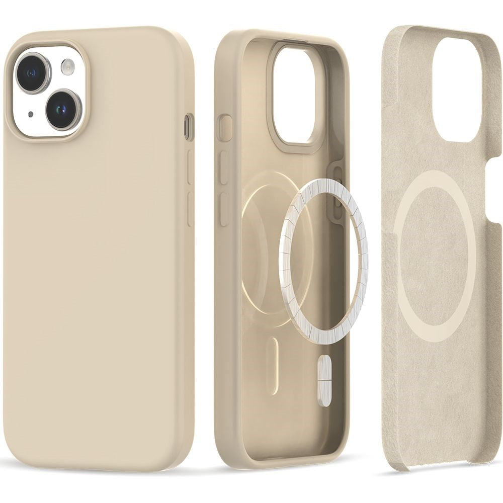 iPhone 15 Tech-Protect Silikon Deksel - MagSafe Kompatibel - Sand Beige