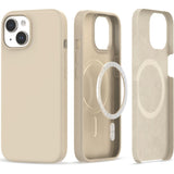 iPhone 15 Tech-Protect Silikon Deksel - MagSafe Kompatibel - Sand Beige