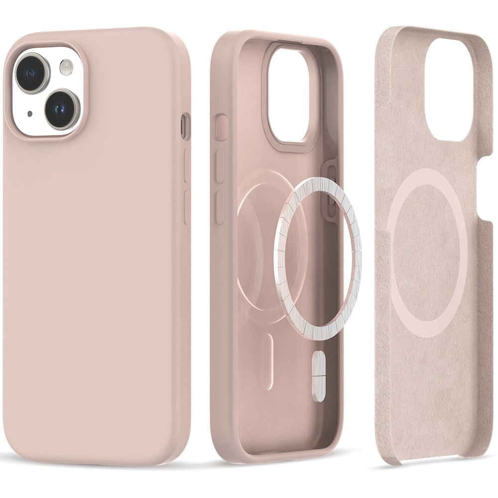 iPhone 15 Tech-Protect Silikon Deksel - MagSafe Kompatibel - Candy Pink