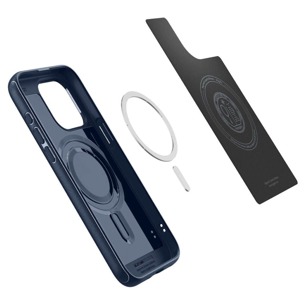 iPhone 15 Pro Spigen Mag Armor Deksel - MagSafe Kompatibelt - Navy Blue