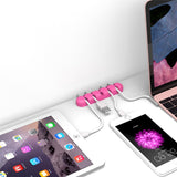 Selvklebende Kabelorganisator - 5 x Holdere - Rosa