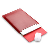 SOYAN MacBook / Laptop 12" (30cm x 22cm x 3mm) Skinn Sleeve m. Musematte - Vinrød