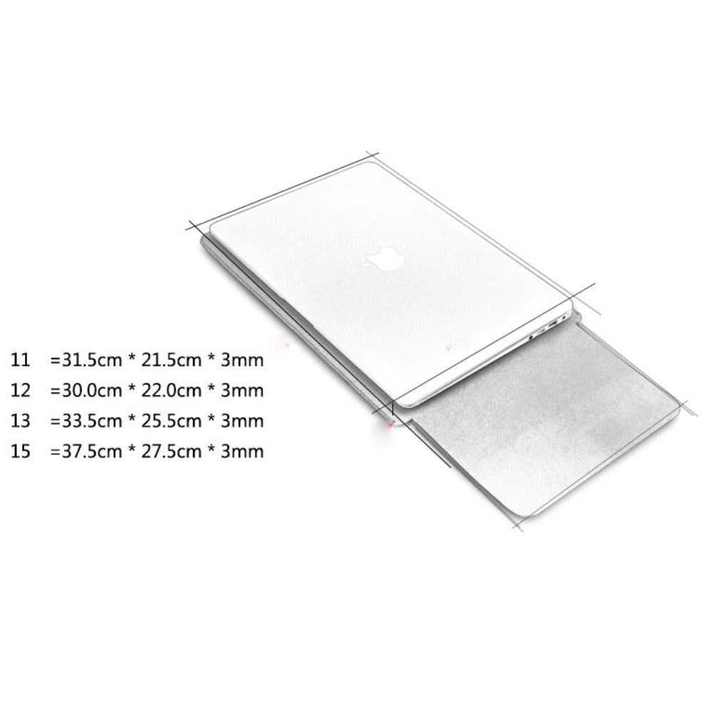 SOYAN MacBook / Laptop 12" (30cm x 22cm x 3mm) Skinn Sleeve m. Musematte - Vinrød