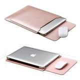 SOYAN MacBook / Laptop 12" (30cm x 22cm x 3mm) Skinn Sleeve m. Musematte - Rosa Gull
