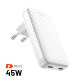 Fixed Slim GaN 90W USB-C Lader - 2 Porter - Hurtiglading - Hvit