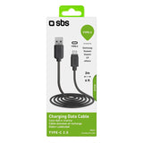 SBS USB-C Kabel - 2 Meter - 480 Mbit/s - Svart