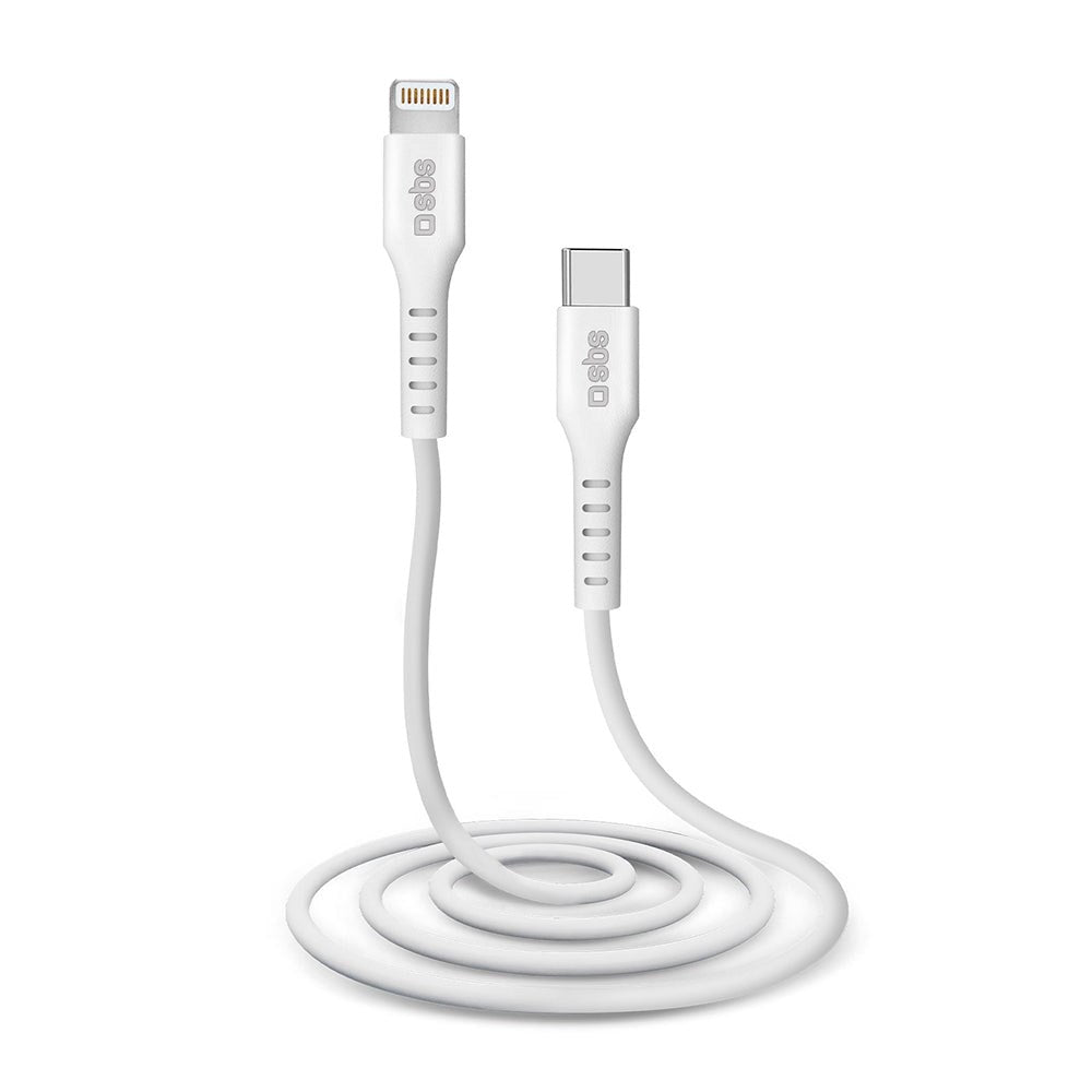 SBS USB-C til Lightning Kabel - 1 Meter - MFI - 20W (PD) - Hvit