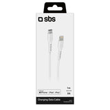 SBS USB-C til Lightning Kabel - 1 Meter - MFI - 20W (PD) - Hvit