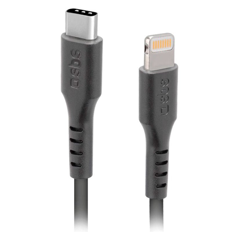 SBS USB-C til Lightning Kabel - 1 Meter - MFI - 480 Mbit/s - Svart