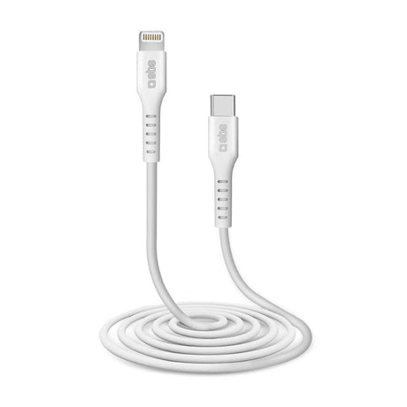 SBS USB-C til Lightning Kabel - 2 Meter - MFI - 480 Mbit/s - Hvit