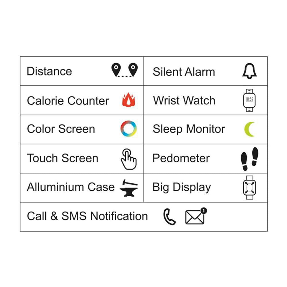 SBS Beat Spirit Smartwatch m. Søvnsporer & Skritteller - IP68 - Svart