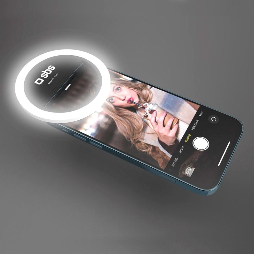 SBS Selfie Ring Light Mini for Smarttelefon - Svart