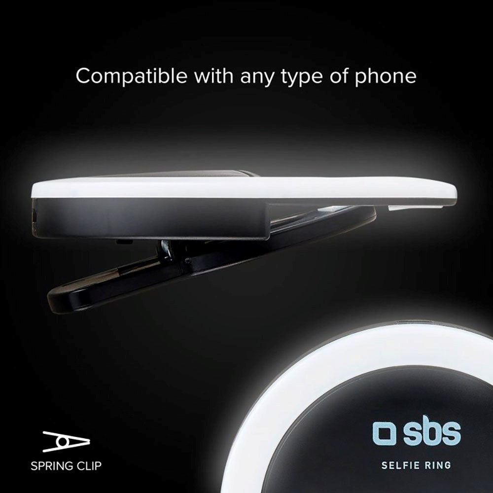 SBS Selfie Ring Light Mini for Smarttelefon - Svart