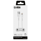 SBS USB-A til Lightning Telefonledning Kabel - Maks 0.5 meter - MFI - 480 Mbit/s - Hvit