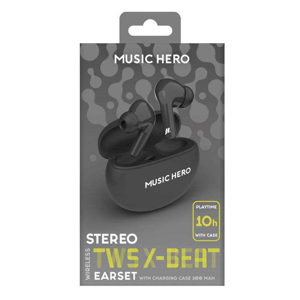 MUSIC HERO X-BEAT True Wireless In-Ear Hodetelefoner - Svart