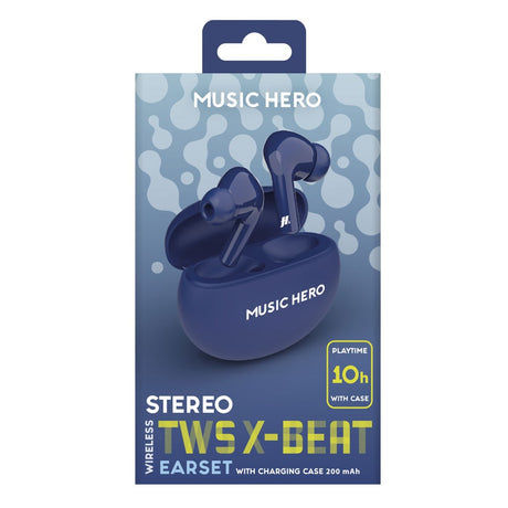 MUSIC HERO X-BEAT True Wireless In-Ear Hodetelefoner - Mørkeblå