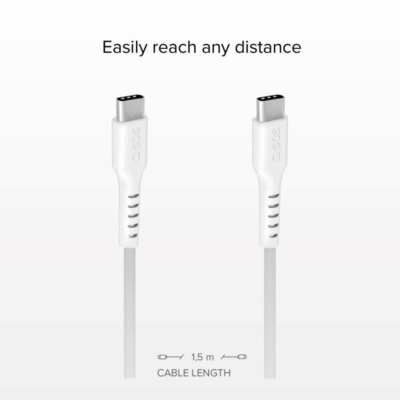 SBS USB-C til USB-C Kabel - 1.5 Meter - 480 Mbit/s - Hvit