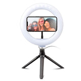 LED Selfie Ring Light med Stativ og Mobilholder SBS - Svart