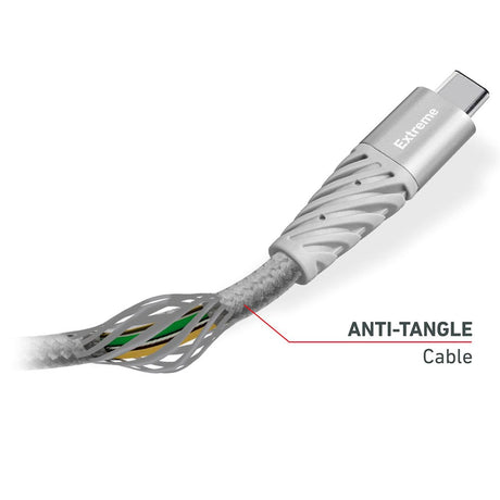 SBS Extreme Collection USB-A til USB-C Flettet Aramidfiberkabel - 1,5 meter - 480 Mbit/s - Svart