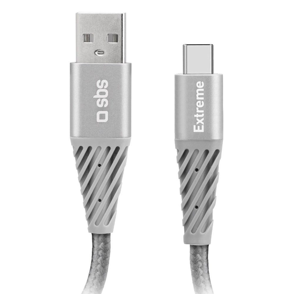 SBS Extreme Collection USB-A til USB-C Flettet Aramidfiberkabel - 1,5 meter - 480 Mbit/s - Svart