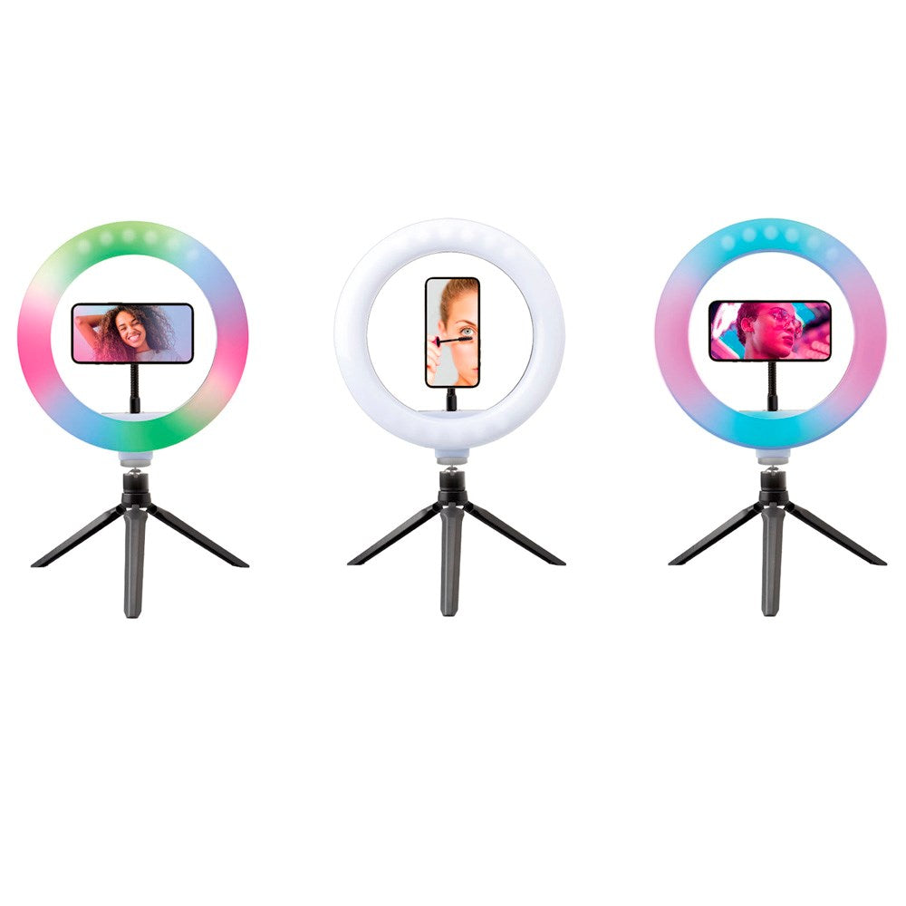 SBS Flerfarget LED Tripod Ring Light - Svart