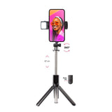 SBS Universal Selfie Stick m. Innebygd LED & Tripod - Maks Mobil: 60 - 90mm - Svart