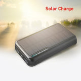 SBS Solar Powerbank med 2x USB-A 10W - 20 000 mAh - Svart