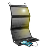 SBS Bærbar Solar Lader 21W m. 2 x USB-A - Svart