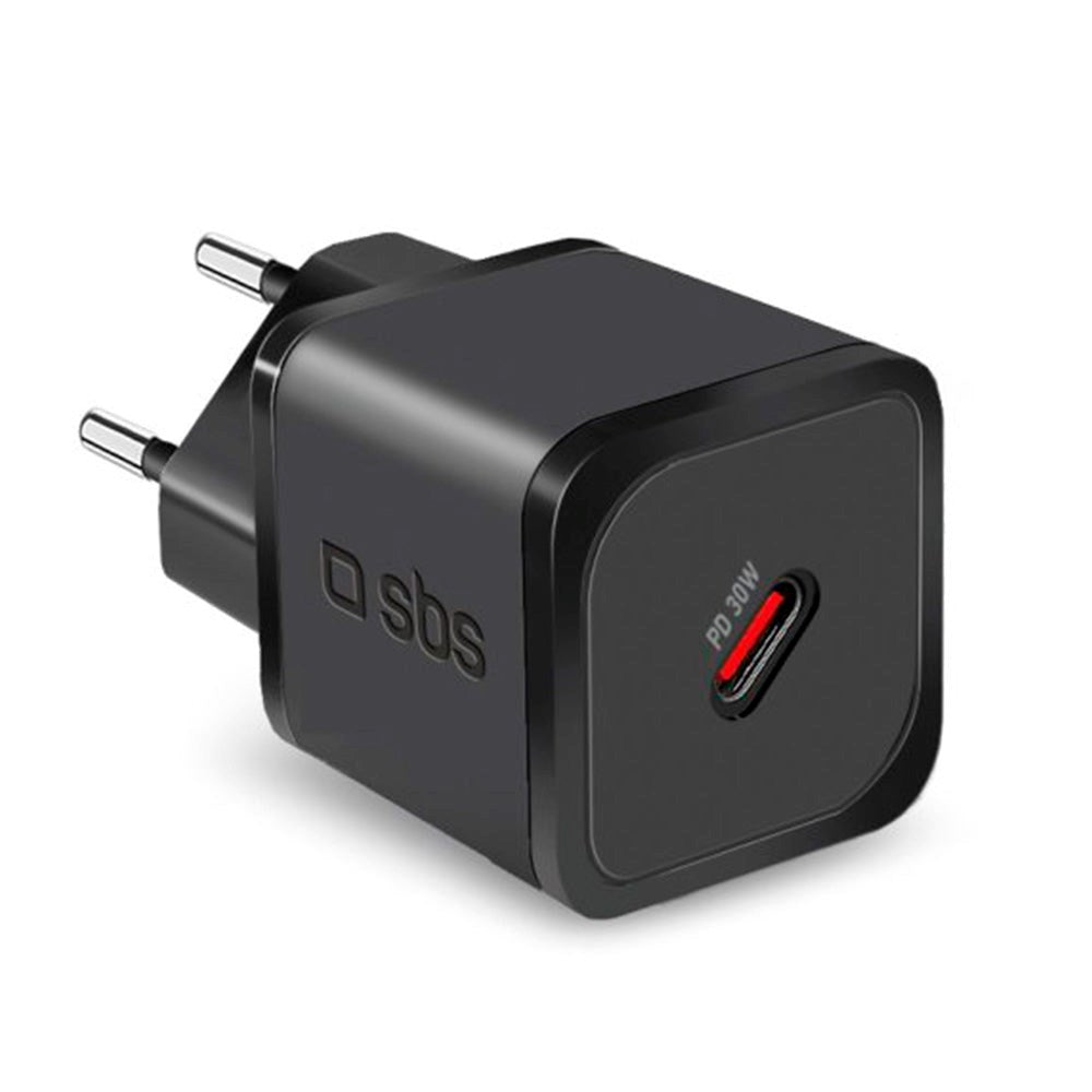 SBS NanoTube 30W GaN Vegglader med USB-C PD - Svart