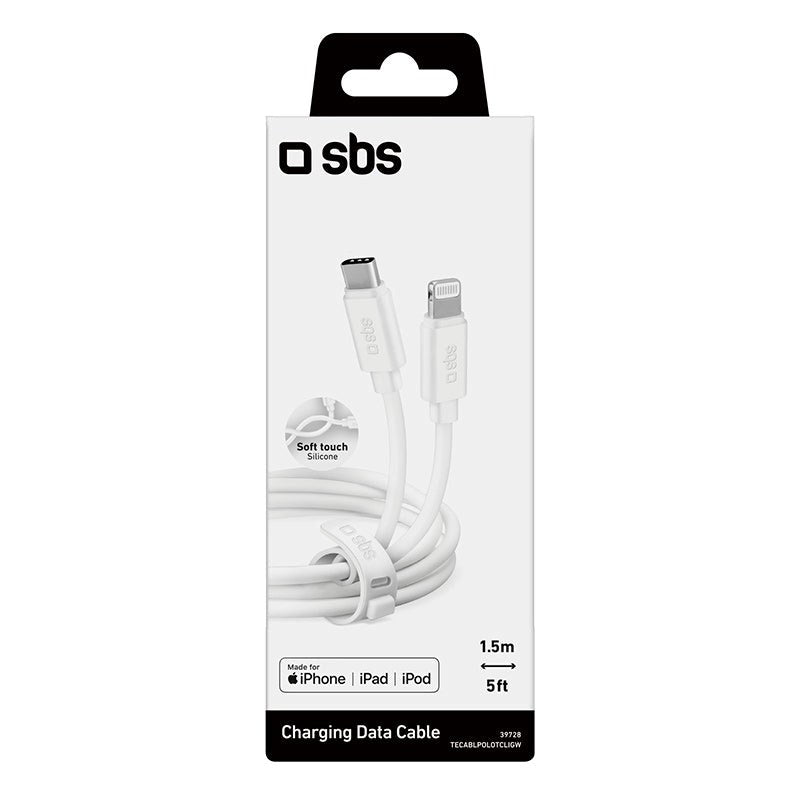 SBS Polo Collection USB-C til Lightning Kabel - 1.5 Meter - 480 Mbit/s - Hvit