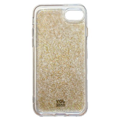 iPhone SE (2022 / 2020) / 8 / 7 Joy Case Hybrid Glitter Bagside Cover - Gennemsigtig / Guld